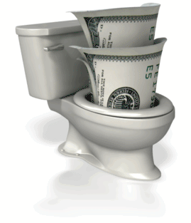 Money Down Toilet